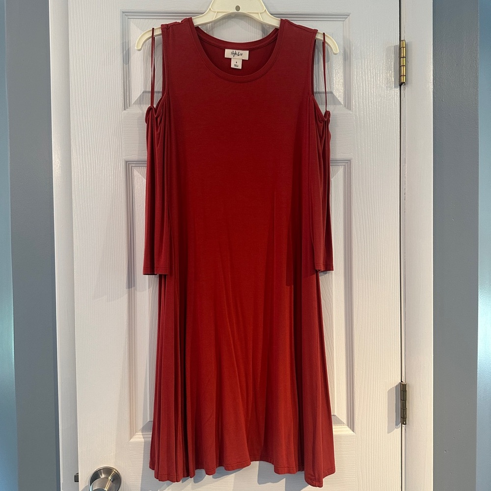 Style & Co Burnt Orange Cold Shoulder Dress - Small